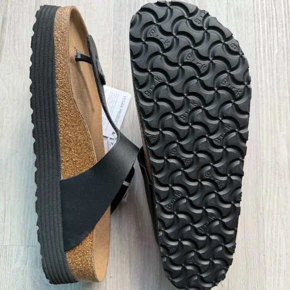 NEW NWT Birkenstock - Papillio Gizeh Platform Vegan Black - 2 Sizes Available - Picture 11 of 16